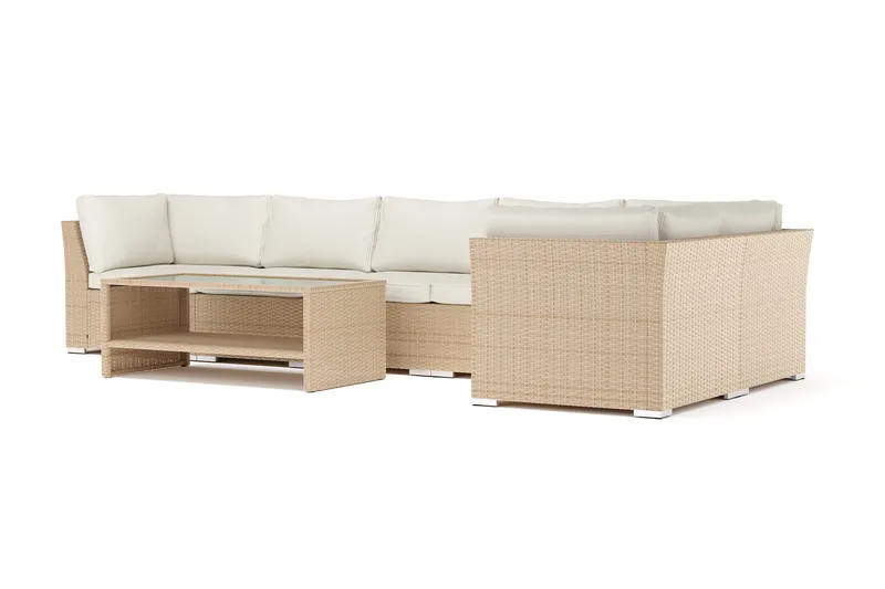 Wisconsin udendørs L-sofa 6-personers vendbar, Beige
