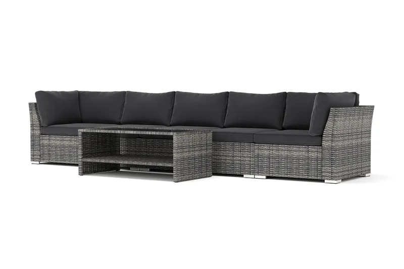 Wisconsin udendørs lige 5-personers sofa, Grå