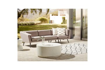 Soffa Beliani Loretello Beige/grå, Högervänd Beige||Grey Right-faced - Havemøbler - Loungemøbler - Loungesofaer