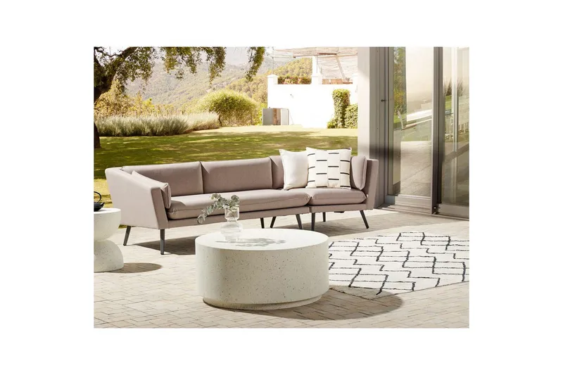 Soffa Beliani Loretello Beige/grå, Högervänd Beige||Grey Right-faced - Havemøbler - Loungemøbler - Loungesofaer