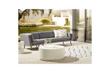 Soffa Beliani Loretello Beige/grå, Högervänd Grey Left-faced - Havemøbler - Loungemøbler - Loungesofaer