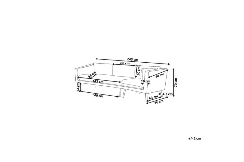 Soffa Beliani Loretello Beige/grå, Högervänd Grey Right-faced - Havemøbler - Loungemøbler - Loungesofaer