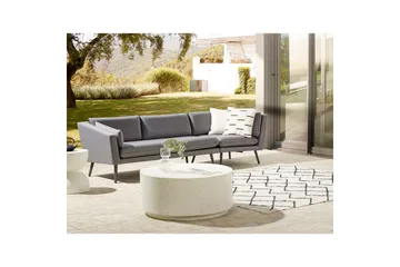 Soffa Beliani Loretello Beige/grå, Högervänd Grey Right-faced - Havemøbler - Loungemøbler - Loungesofaer