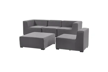 Soffa med fotpall Beliani Arezzo Beige/svart Grey, Black - Havemøbler - Loungemøbler - Sofagrupper udendørs