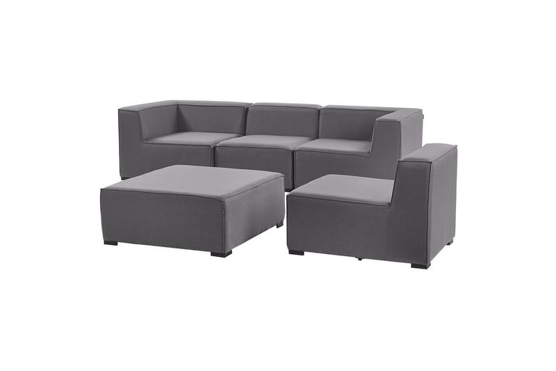 Soffa med fotpall Beliani Arezzo Beige/svart Grey, Black - Havemøbler - Loungemøbler - Loungesofaer
