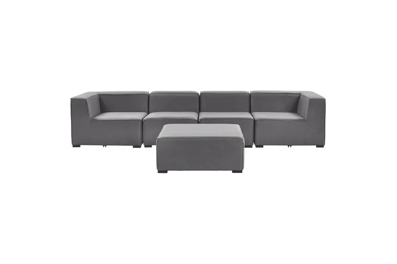 Soffa med fotpall Beliani Arezzo Beige/svart Grey, Black, undefined