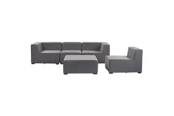 Soffa med fotpall Beliani Arezzo Beige/svart Grey, Black - Havemøbler - Loungemøbler - Sofagrupper udendørs