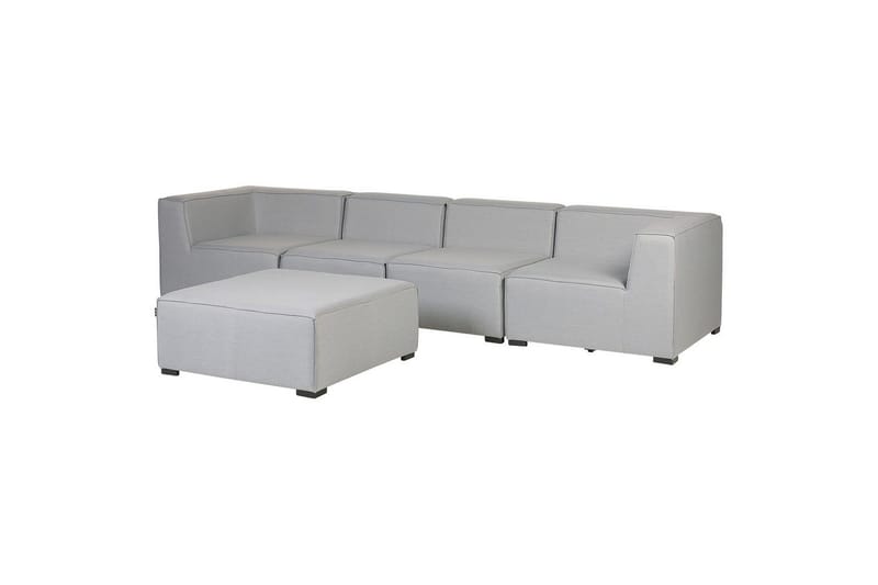 Soffa med fotpall Beliani Arezzo Beige/svart Light grey, Black - Havemøbler - Loungemøbler - Loungesofaer