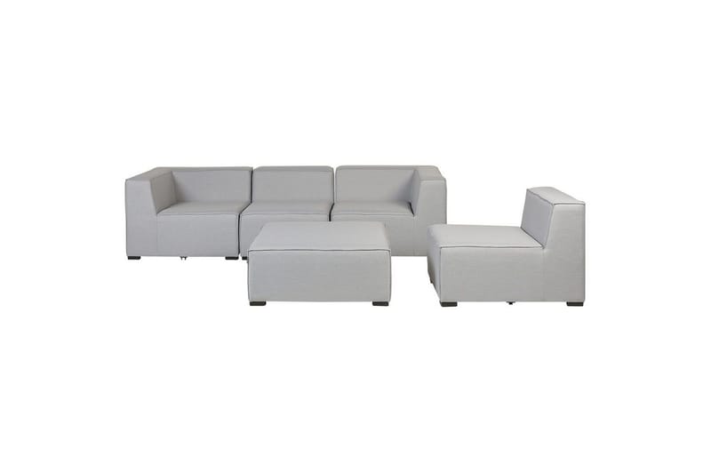 Soffa med fotpall Beliani Arezzo Beige/svart Light grey, Black - Havemøbler - Loungemøbler - Loungesofaer