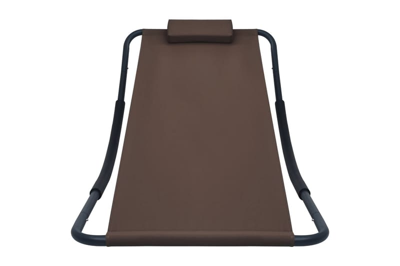 Liggestol 200x90 cm Stål Brun - Brun - Havemøbler - Loungemøbler - Solseng