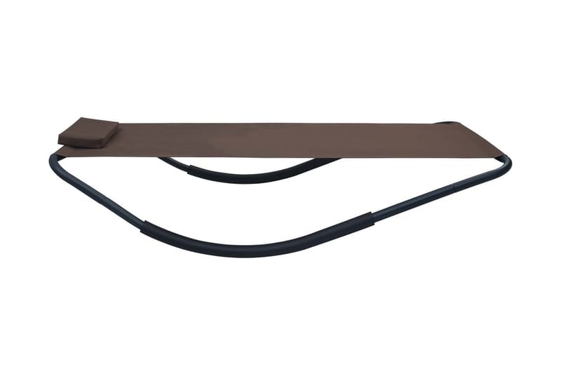 Liggestol 200x90 cm Stål Brun - Brun - Havemøbler - Loungemøbler - Solseng