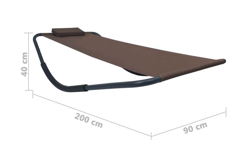 Liggestol 200x90 cm Stål Brun - Brun - Havemøbler - Loungemøbler - Solseng