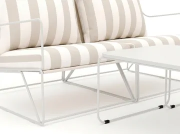 Usteryd 2-personers loungesofa med indskudsborde - Beige/Stribet - Havemøbler - Loungemøbler - Sofagrupper udendørs