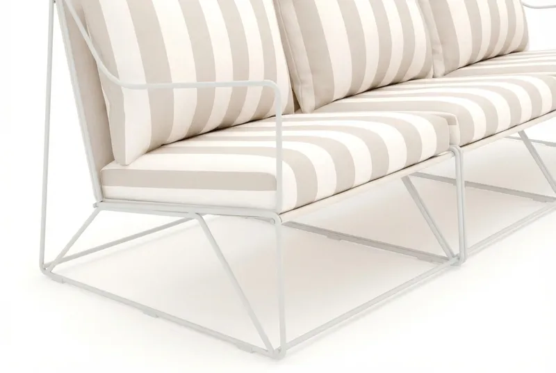 Usteryd 3-personers loungesofa - Beige/Stribet - Havemøbler - Loungemøbler - Loungesofaer