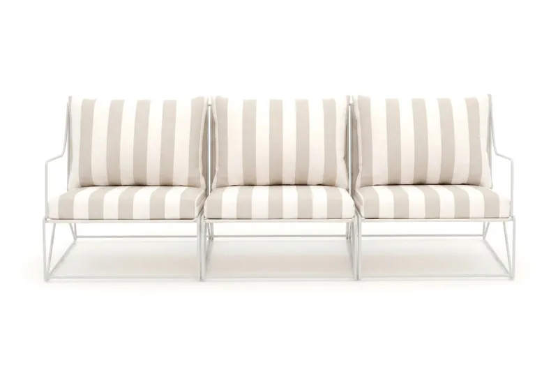 Usteryd 3-personers loungesofa - Beige/Stribet - Havemøbler - Loungemøbler - Loungesofaer