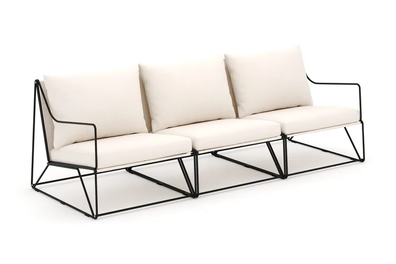 Usteryd 3-personers loungesofa, Sort/Beige