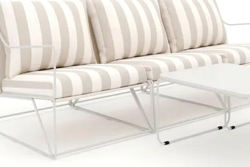 Usteryd 3-personers loungesofa med indskudsborde - Beige/Stribet - Havemøbler - Loungemøbler - Sofagrupper udendørs