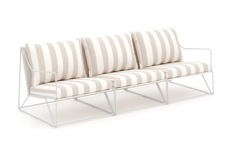 Usteryd 3-personers loungesofa, Beige/Stribet