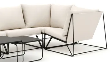 Usteryd udendørs hjørnesofa 5-personers vendbar - Sort/Beige - Havemøbler - Loungemøbler - Sofagrupper udendørs