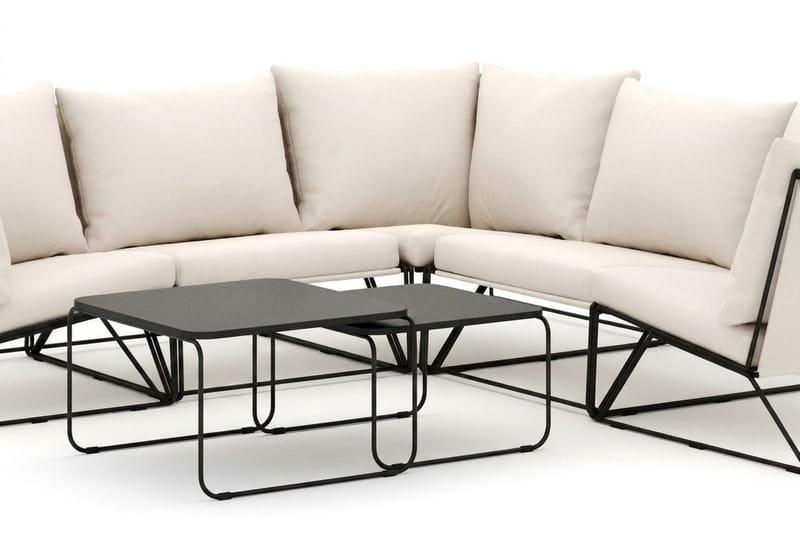 Usteryd udendørs hjørnesofa 5-personers vendbar - Sort/Beige - Havemøbler - Loungemøbler - Sofagrupper udendørs
