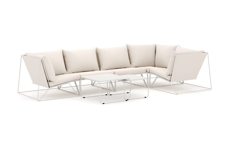 Usteryd udendørs hjørnesofa 5-personers vendbar, Beige/Beige