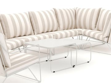 Usteryd udendørs hjørnesofa 6-personers vendbar med lænestol - Beige/Stribet - Havemøbler - Loungemøbler - Sofagrupper udendørs