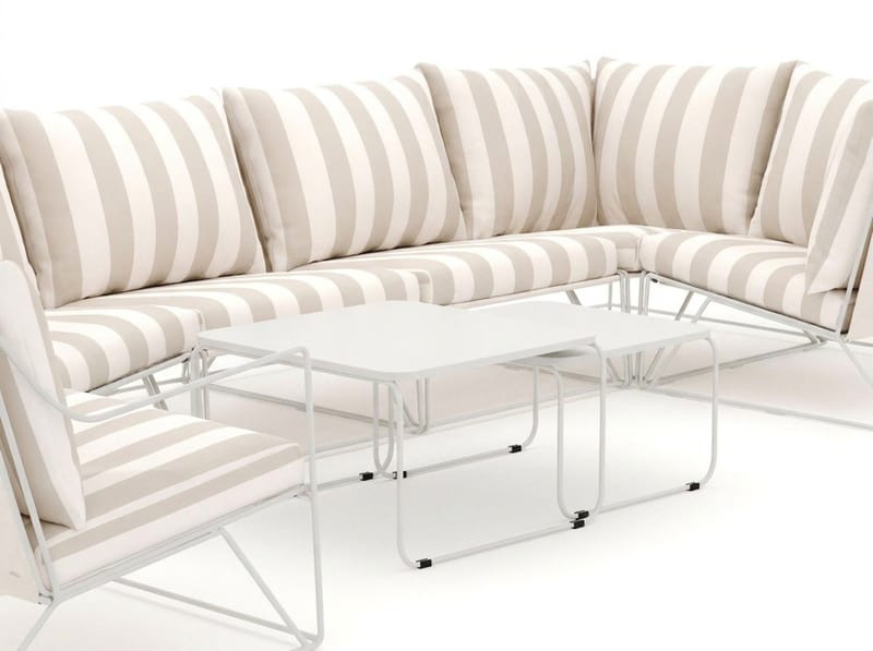 Usteryd udendørs hjørnesofa 6-personers vendbar med lænestol - Beige/Stribet - Have - Udendørs miljø - Altan & terrasse - Altanmøbler