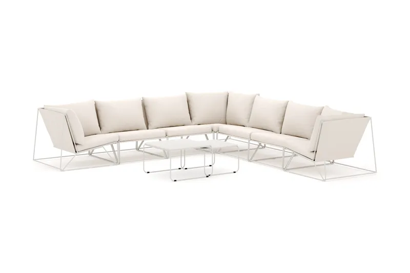 Usteryd udendørs hjørnesofa 7-personers vendbar, Beige/Beige