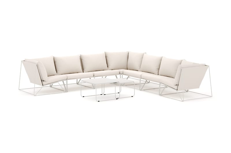 Usteryd udendørs hjørnesofa 7-personers vendbar, Beige/Beige