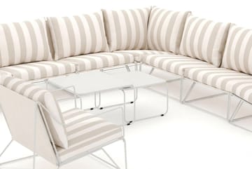 Usteryd udendørs hjørnesofa 8-personers vendbar med lænestol - Beige/Stribet - Havemøbler - Loungemøbler - Sofagrupper udendørs