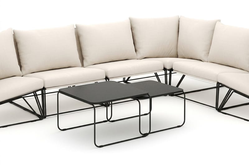 Usteryd udendørs L-sofa 6-personers vendbar - Sort/Beige - Havemøbler - Loungemøbler - Sofagrupper udendørs