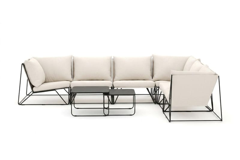 Usteryd udendørs L-sofa 6-personers vendbar - Sort/Beige - Havemøbler - Loungemøbler - Sofagrupper udendørs