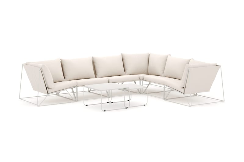 Usteryd udendørs L-sofa 6-personers vendbar - Beige/Beige - Havemøbler - Loungemøbler - Loungesofaer
