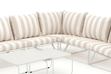Usteryd udendørs L-sofa 7-personers vendbar - Beige/Stribet - Havemøbler - Loungemøbler - Sofagrupper udendørs
