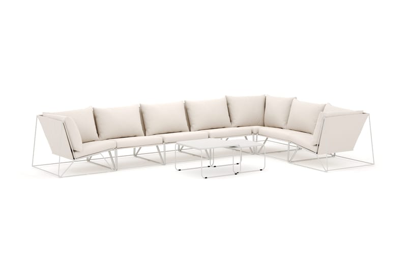 Usteryd udendørs L-sofa 7-personers vendbar - Beige/Beige - Havemøbler - Loungemøbler - Loungesofaer