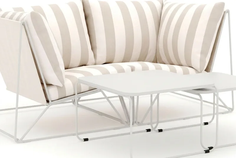 Usteryd udendørs lige 2-personers sofa - Beige/Stribet - Have - Udendørs miljø - Altan & terrasse - Altanmøbler