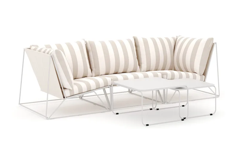 Usteryd udendørs lige 3-personers sofa, Beige/Stribet