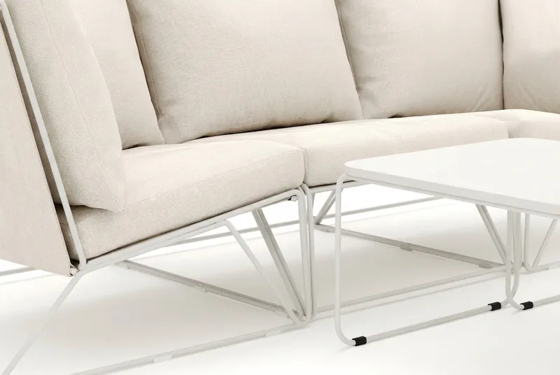 Usteryd udendørs lige 3-personers sofa - Beige/Beige - Havemøbler - Loungemøbler - Loungesofaer