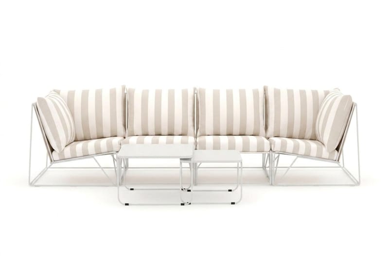 Usteryd udendørs lige 4-personers sofa - Beige/Stribet - Havemøbler - Loungemøbler - Loungesofaer