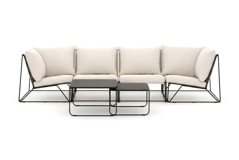 Usteryd udendørs lige 4-personers sofa - Sort/Beige - Havemøbler - Loungemøbler - Sofagrupper udendørs