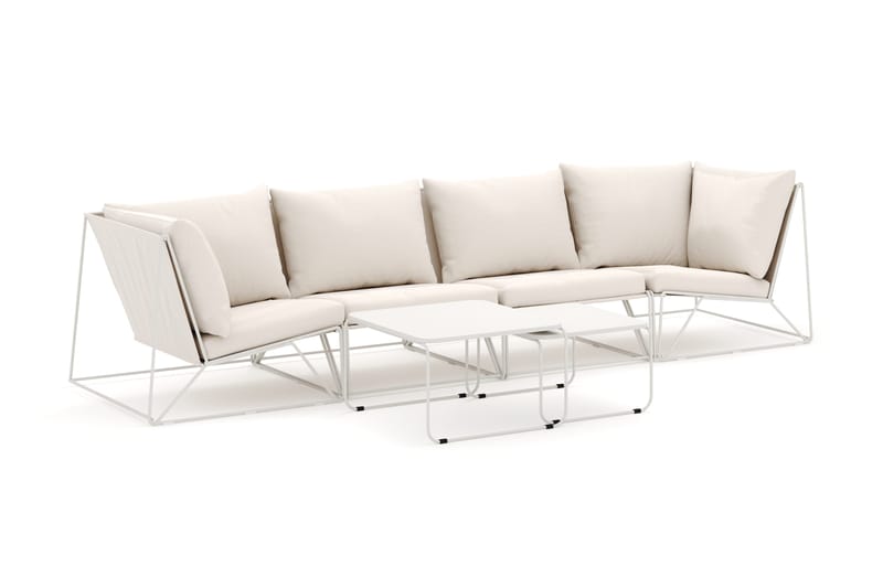Usteryd udendørs lige 4-personers sofa - Beige/Beige - Havemøbler - Loungemøbler - Loungesofaer