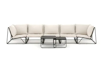 Usteryd udendørs lige 5-personers sofa - Sort/Beige - Havemøbler - Loungemøbler - Sofagrupper udendørs