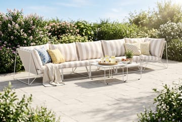 Usteryd udendørs lige 5-personers sofa - Beige/Stribet - Havemøbler - Loungemøbler - Sofagrupper udendørs