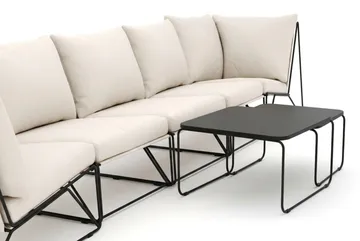 Usteryd udendørs lige 5-personers sofa - Sort/Beige - Havemøbler - Loungemøbler - Sofagrupper udendørs