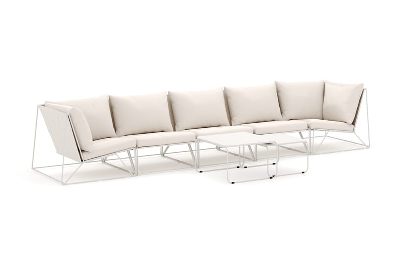 Usteryd udendørs lige 5-personers sofa - Beige/Beige - Havemøbler - Loungemøbler - Loungesofaer