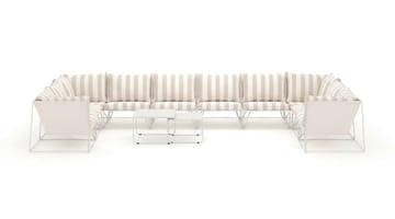 Usteryd udendørs U-sofa 10-personers med lukket afslutning - Beige/Stribet - Havemøbler - Loungemøbler - Sofagrupper udendørs