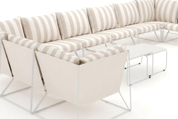 Usteryd udendørs U-sofa 10-personers med lukket afslutning - Beige/Stribet - Havemøbler - Loungemøbler - Sofagrupper udendørs