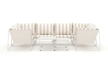 Usteryd udendørs U-sofa 6-personers med lukket afslutning - Beige/Stribet - Havemøbler - Loungemøbler - Sofagrupper udendørs