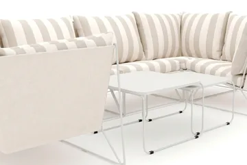 Usteryd udendørs U-sofa 6-personers med lukket afslutning - Beige/Stribet - Havemøbler - Loungemøbler - Sofagrupper udendørs