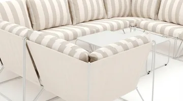 Usteryd udendørs U-sofa 8-personers med lukket afslutning - Beige/Stribet - Havemøbler - Loungemøbler - Sofagrupper udendørs